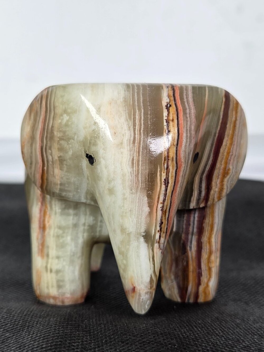 Marble Elephant Tea-Light Holder 3" high
